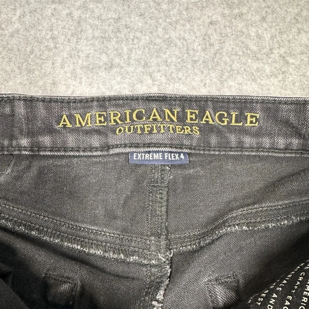 AMERICAN EAGLE Jeans Men's Extreme Flex4 Slim Straight Black Denim‎ 28x32(28x30)